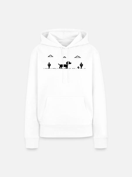 Dackel Dachshund Retro Pixel-Art - Frauen Premium Bio Hoodie - Weiß