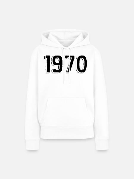 1970 - Frauen Premium Bio Hoodie - Weiß