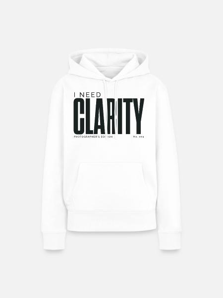Ich brauche Klarheit | Fotografenausgabe - Frauen Premium Bio Hoodie - Weiß