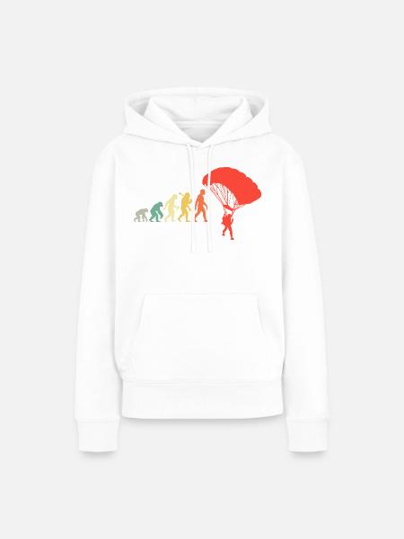 Fallschirmspringer Evolution Extremsport - Frauen Premium Bio Hoodie - Weiß