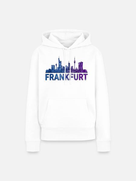 Frankfurt Stadt Skyline - Frauen Premium Bio Hoodie - Weiß