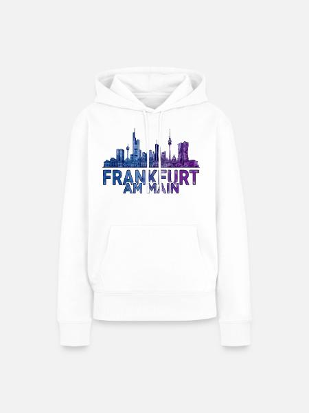 Frankfurt am Main Skyline - Frauen Premium Bio Hoodie - Weiß