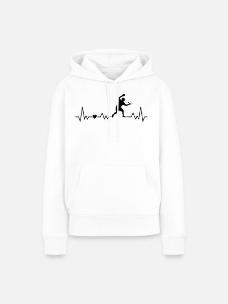 Tischtennis Herzschlag für Ping-Pong Champions - Frauen Premium Bio Hoodie - Weiß