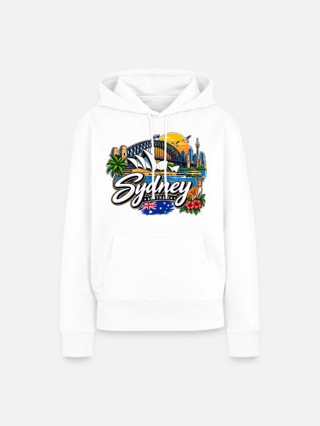 Sydney – Harbour, Skyline & Australia - Frauen Premium Bio Hoodie - Weiß