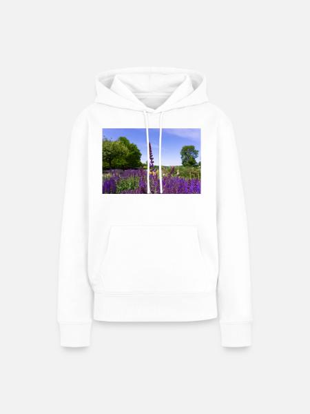 Blooming Lavender in Summer - Frauen Premium Bio Hoodie - Weiß