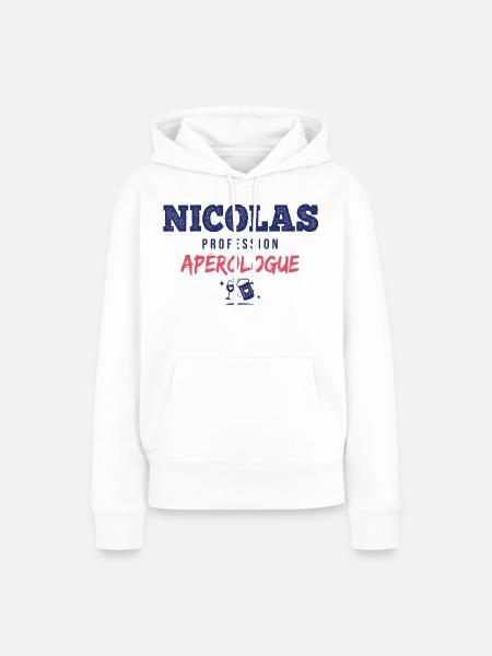 Nicolas Aperologue – Humor Apéro - Frauen Premium Bio Hoodie - Weiß