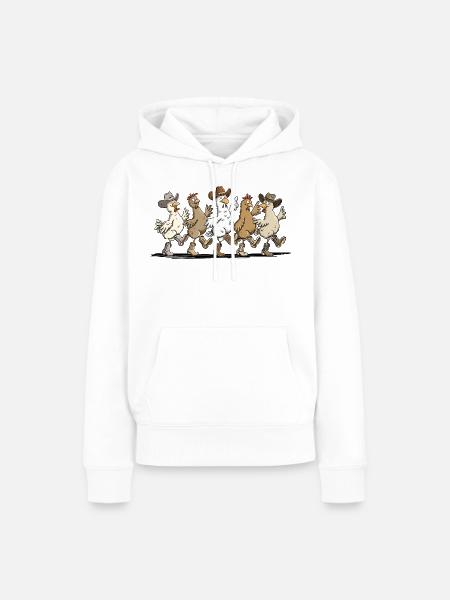 Line Dance Hühner | Lustige Hühner Geschenk - Frauen Premium Bio Hoodie - Weiß