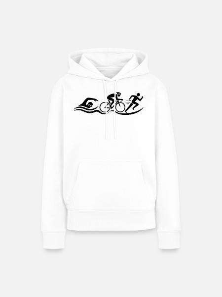 Triathlon - Frauen Premium Bio Hoodie - Weiß