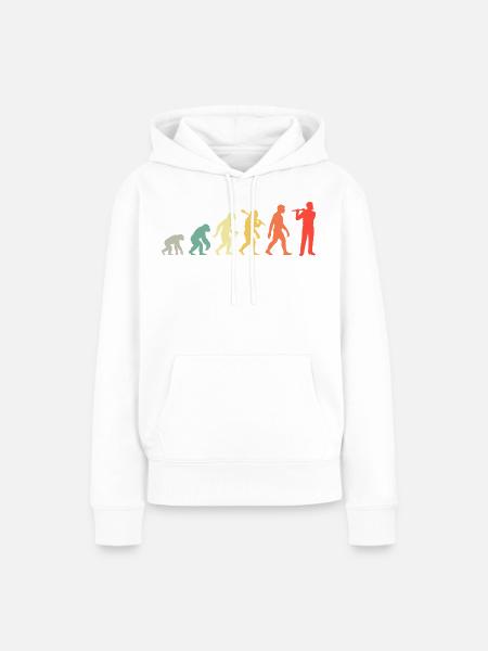 Retro Querflöte Evolution Für Flötisten - Frauen Premium Bio Hoodie - Weiß