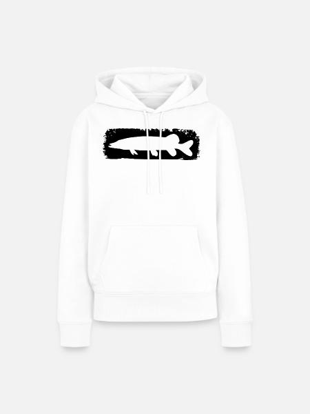 Hecht im Farbstrich - schwarz - Frauen Premium Bio Hoodie - Weiß