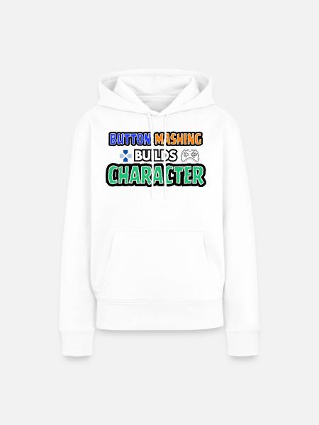 Button-Mashing baut einen Charakter auf - Frauen Premium Bio Hoodie - Weiß