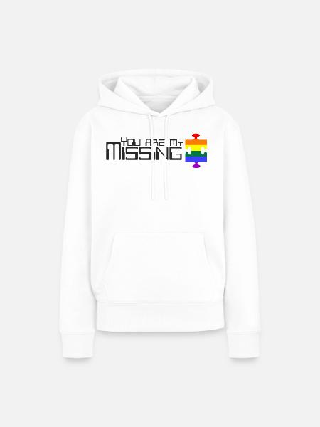Du bist mein fehlendes Puzzleteil [Regenbogen] - Frauen Premium Bio Hoodie - Weiß
