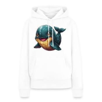 Kuschelfreund Wal Cartoon - Frauen Premium Bio Hoodie - Weiß - Vorne - Julia (174cm)