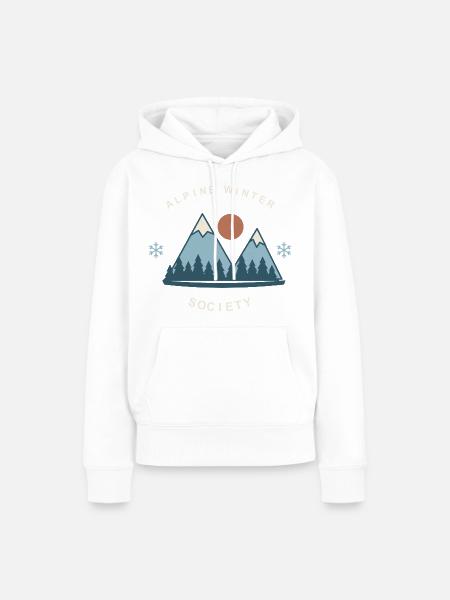 Alpine Winter Society - Frauen Premium Bio Hoodie - Weiß