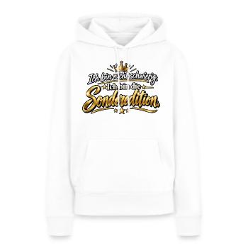 Ich bin die Sonderedition – Lustiger Spruch - Frauen Premium Bio Hoodie - Weiß - Vorne - Julia (174cm)