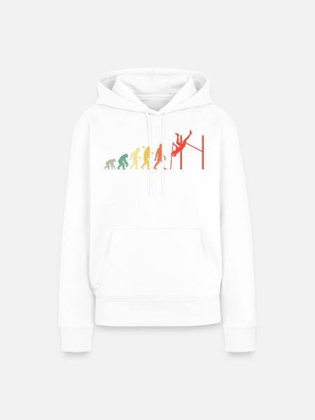 Retro Stabhochspung Evolution Leichtathletik Fans - Frauen Premium Bio Hoodie - Weiß