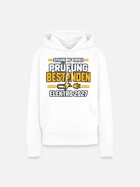 Prüfung bestanden – Elektro Abschluss 2027 - Frauen Premium Bio Hoodie - Weiß