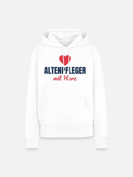 Altenpfleger mit Herz – Pflege Geschenk - Frauen Premium Bio Hoodie - Weiß