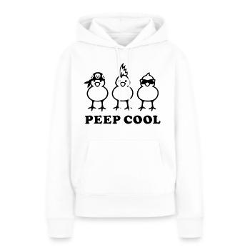 Peep Cool - Frauen Premium Bio Hoodie - Weiß - Vorne - Julia (174cm)