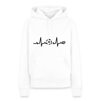 Fréquence cardiaque du football - Sweat à capuche Premium bio Femme - blanc - Devant - Julia (174cm)