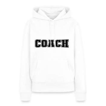 coaching - Sweat à capuche Premium bio Femme - blanc - Devant - Julia (174cm)