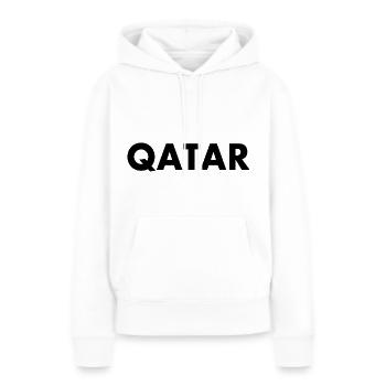 Qatar - Sweat à capuche Premium bio Femme - blanc - Devant - Julia (174cm)