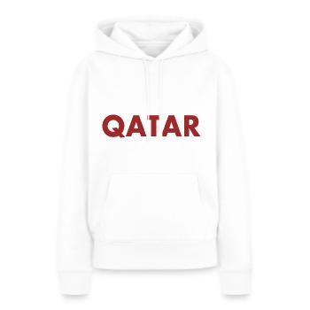 Qatar - Sweat à capuche Premium bio Femme - blanc - Devant - Julia (174cm)