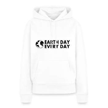 Earth day every day - Sweat à capuche Premium bio Femme - blanc - Devant - Julia (174cm)