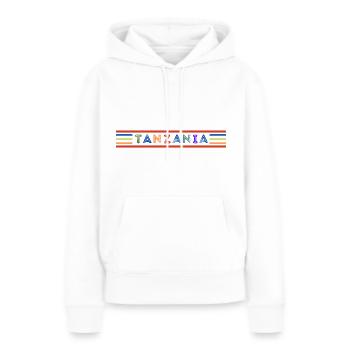 TANSANIA - Frauen Premium Bio Hoodie - Weiß - Vorne - Julia (174cm)