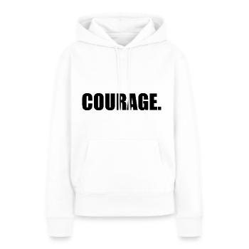 Courage - Sweat à capuche Premium bio Femme - blanc - Devant - Julia (174cm)