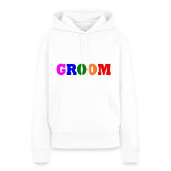 Groom - Sweat à capuche Premium bio Femme - blanc - Devant - Julia (174cm)