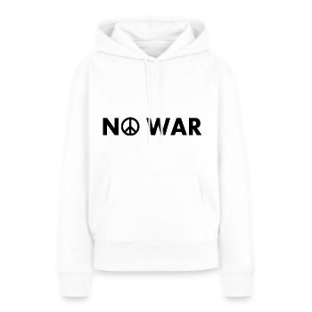 No war - Sweat à capuche Premium bio Femme - blanc - Devant - Julia (174cm)