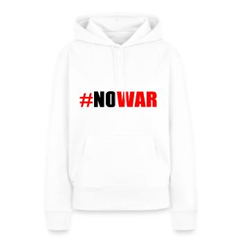No war - Sweat à capuche Premium bio Femme - blanc - Devant - Julia (174cm)