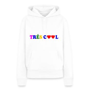 Trés cool - Sweat à capuche Premium bio Femme - blanc - Devant - Julia (174cm)