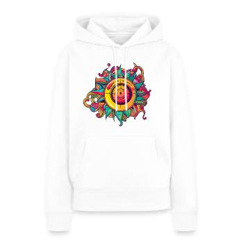 Trippige Zeichnung - Frauen Premium Bio Hoodie - Weiß - Vorne - Julia (174cm)