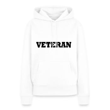 VÉTÉRAN - Sweat à capuche Premium bio Femme - blanc - Devant - Julia (174cm)