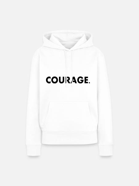 Courage - Frauen Premium Bio Hoodie - Weiß