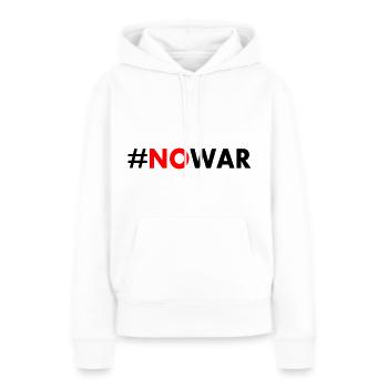 No war - Sweat à capuche Premium bio Femme - blanc - Devant - Julia (174cm)