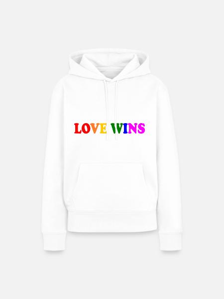 Love wins - Frauen Premium Bio Hoodie - Weiß