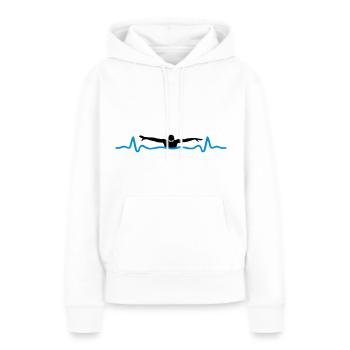 Natation et rythme cardiaque - Sweat à capuche Premium bio Femme - blanc - Devant - Julia (174cm)