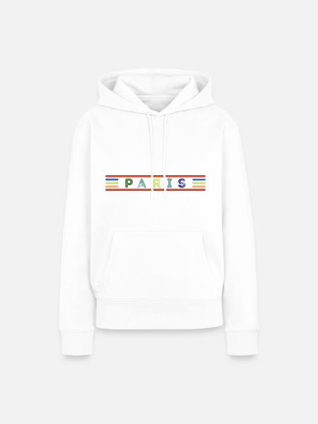 Paris - Frauen Premium Bio Hoodie - Weiß