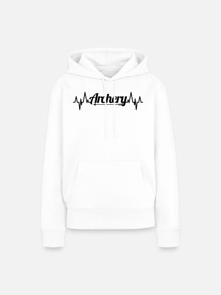 Bogenschießen Herzlinie - Frauen Premium Bio Hoodie - Weiß