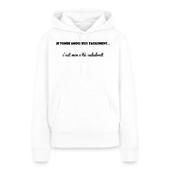 PAAR. LIEBHABER. LIEBE. ICH LIEBE DICH. PAAR. LIEBE. - Frauen Premium Bio Hoodie - Weiß - Vorne - Julia (174cm)