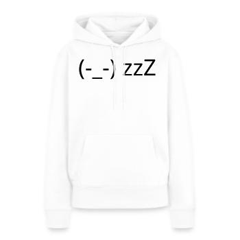 Émotique (-_-) zzZ de sommeil Kaomoji fatigué - Sweat à capuche Premium bio Femme - blanc - Devant - Julia (174cm)