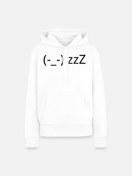 Schlafendes Emote (-_-) zzZ müde Kaomoji - Frauen Premium Bio Hoodie - Weiß
