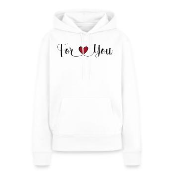 Für dich - Frauen Premium Bio Hoodie - Weiß - Vorne - Julia (174cm)