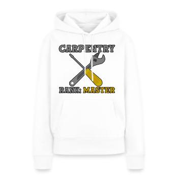 Rang de charpenterie Maître 2 - Sweat à capuche Premium bio Femme - blanc - Devant - Julia (174cm)