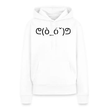 Émote Muscle ᕦ(ò_ó ˇ)ᕤ Kaomoji Fort - Sweat à capuche Premium bio Femme - blanc - Devant - Julia (174cm)