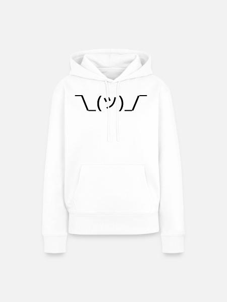 Shruggie ¯\_(ツ)_/¯ Schulterzucken Emoticon - Frauen Premium Bio Hoodie - Weiß