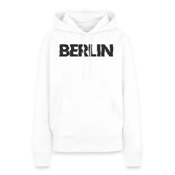 Lettrage Berlinois - Sweat à capuche Premium bio Femme - blanc - Devant - Julia (174cm)